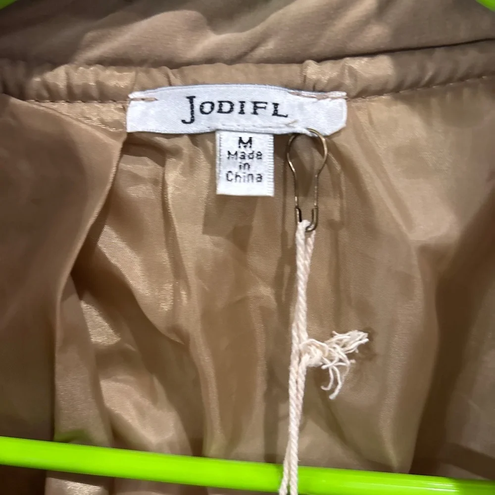 JODIFL Men's Quilted Light Brown Puffer Jacket - Picture 3 of 3